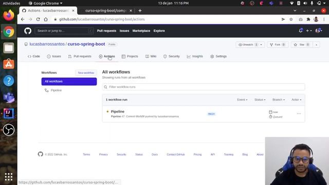 Criacao da pipeline no Github Actions e rodando nossos testes смотреть онлайн