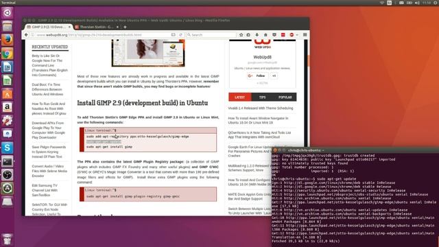 How to Install Gimp Development Version 2.9.5 on Ubuntu or Linux Mint смотреть онлайн