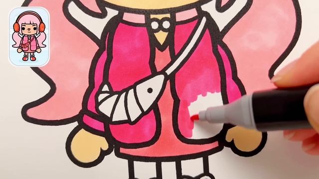 Coloring Toca World Character / How To Draw And Bring In Color. #howtodraw #tocaboca #diy #color