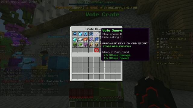 Get FREE KEYS!! in apple mc server| Apple mc minecraft server hack смотреть онлайн
