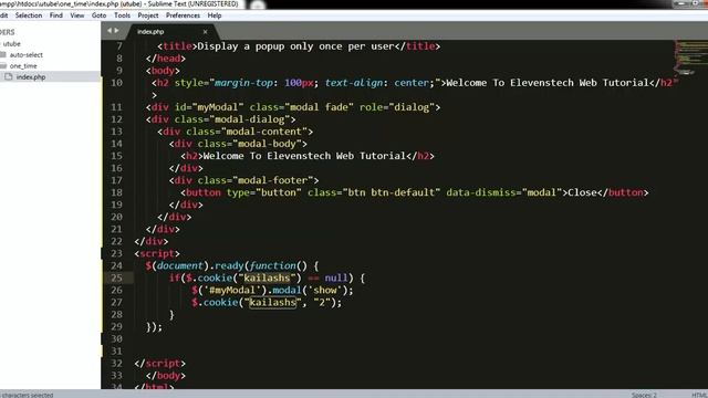 Display a popup only once with JQuery and Cookies смотреть онлайн