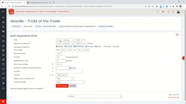 Moodle - Tricks of the Trade: Using a scheduler to book appointments смотреть онлайн