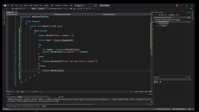 C# Tutorial for Beginners #29 - Error Handling with try, catch, and finally смотреть онлайн