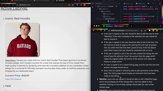 CS50W - Project 2 - Commerce смотреть онлайн
