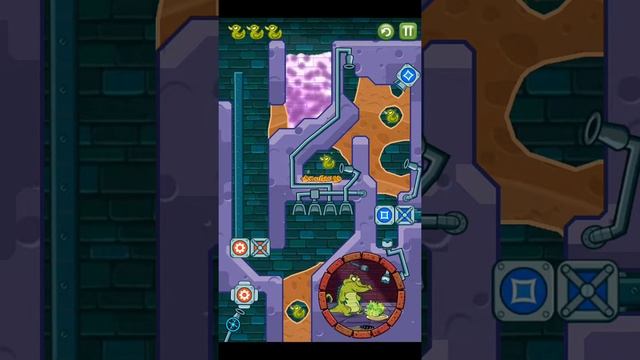 "Where's My Water?" "Cranky" walkthrough level C3-16 "Gravity Push", longplay, all ducks смотреть онлайн