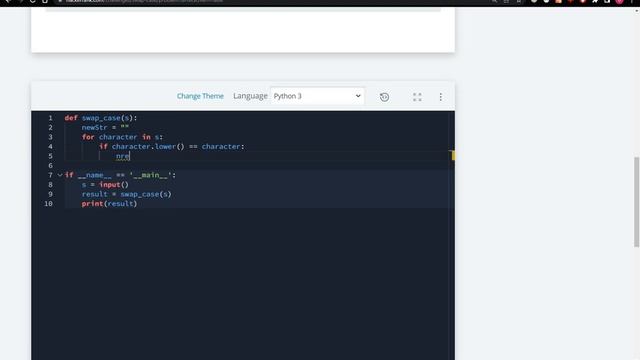 HackerRank Python Problem "sWAP cASE" || Competitive Programing With Python @Codolearn смотреть онлайн