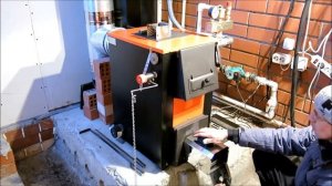Установка пеллетной горелки в твердотопливный котел Куппер