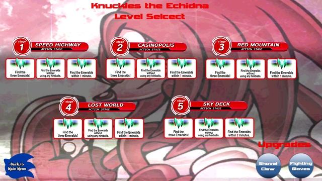 Sonic Adventure DX: Director's Cut - *All 130 Emblems* - 'Knuckles the Echidna' Menu смотреть онлайн