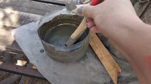 делаю кашпо из мешка и цемента, что получилось..