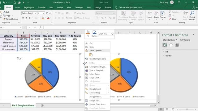 Pie and Doughnut Charts in Excel 2019 смотреть онлайн