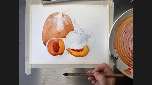 Рисуем тыквы акварелью смотреть онлайн