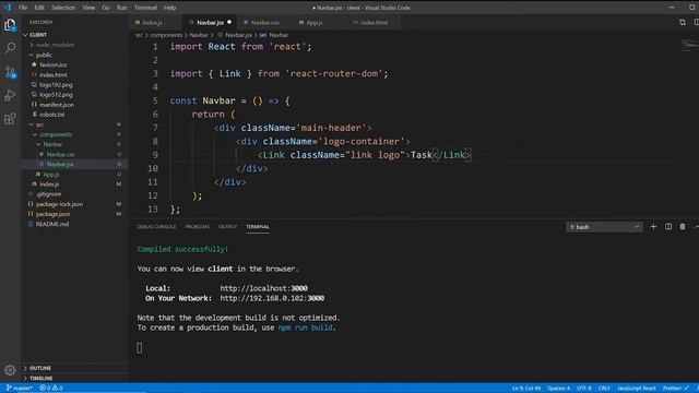 Creating Navbar in React JS | Practice MERN Stack Part 5 смотреть онлайн