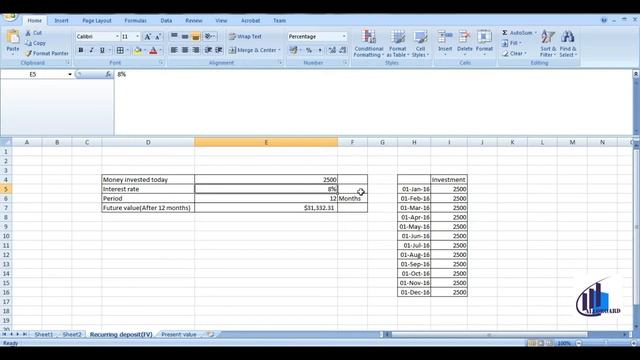 Cash outflows/ Recurring deposit maturity calculation using excel смотреть онлайн