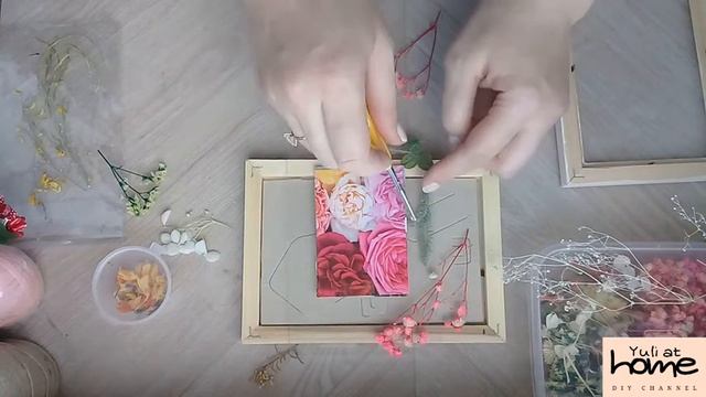 Декор рамки для фото / Рамочка для фото с сухоцветами / DIY Yuli at home смотреть онлайн