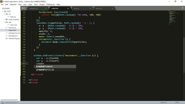 How to create mouse particles effect using css (scss) & js смотреть онлайн