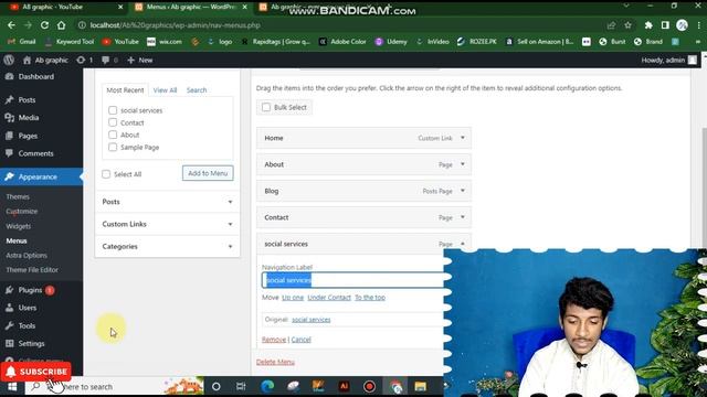 How To Add Pages and Menus Wordpress | How to Create a Menu in WordPress | class 8 | Ab graphic смотреть онлайн