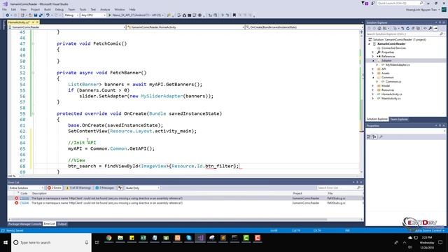 Xamarin Android Tutorial - Comic Reader App part 2 Add Banners and Load Comic List смотреть онлайн