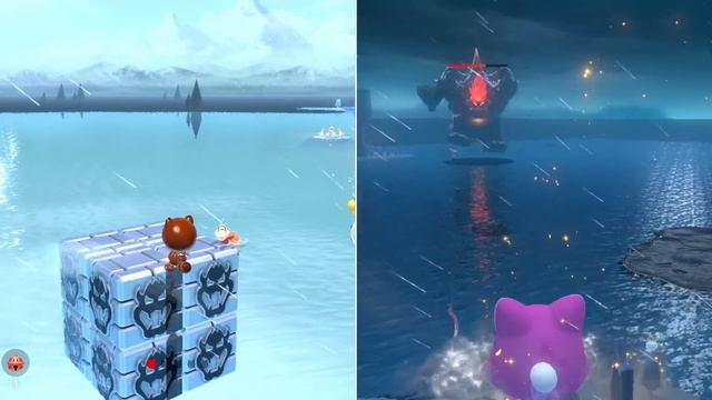 Bowser's Fury: Toad vs Toadette - Full Game Walkthrough (2-Player Splitscreen Race) смотреть онлайн