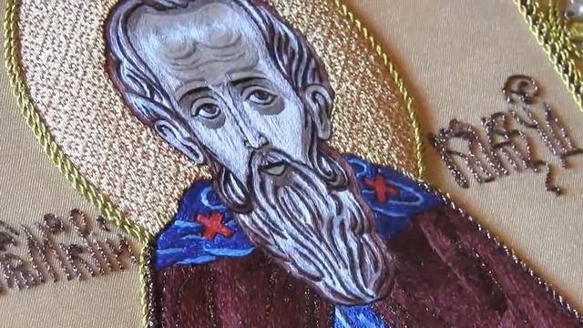 Вышитая икона Макария Калязинского - дипломная работа калязинских вышивальщиц смотреть онлайн