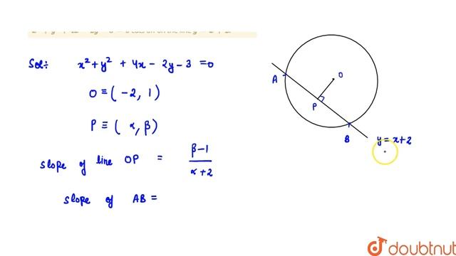 Find the coordinates of the middle point of the chord which the circle `x^2 + y^2 + 4x - 2y-3=0` смотреть онлайн