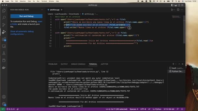 PYTHON - ESCRIBIR EN ARCHIVOS TXT смотреть онлайн