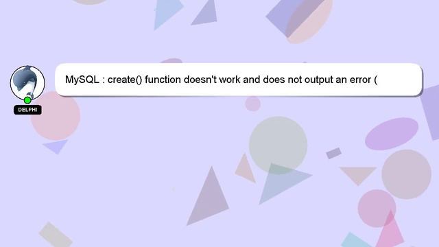 MySQL : create() function doesn't work and does not output an error (Laravel) смотреть онлайн