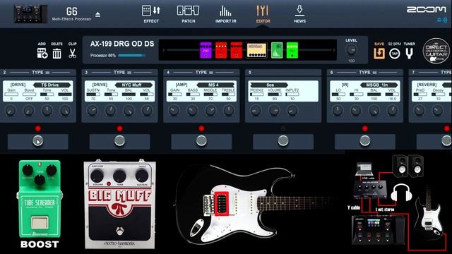 ZOOM G6 All OVERDRIVE DISTORTION FUZZ Pedals / Andy Timmons, SRV, Megadeth, Satriani... смотреть онлайн