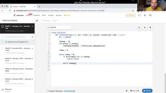1640. Check Array Formation Through Concatenation - Day 1/31 Leetcode January Challenge смотреть онлайн