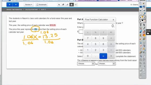 7th grade PARCC part 2 calculator section 1 to 9 смотреть онлайн