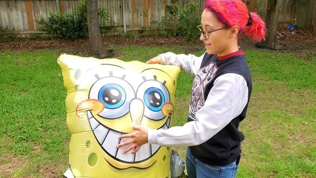 POPPING Giant Spongebob BALLOON! Amazon Made Us Pop Our Balloons!
