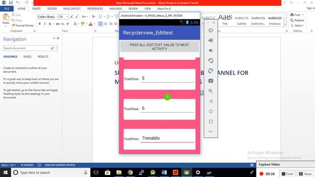Android RecyclerView Edittext смотреть онлайн