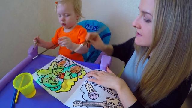 Рисуем красками без красок Раскраски для малышей смотреть онлайн