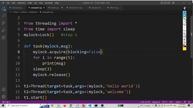 Lock in Multithreading Python - Practical | Multithreading in Python | Locking Mechanism смотреть онлайн