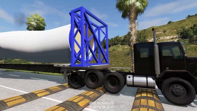 Trucks vs Speed Bumps - beamng drive смотреть онлайн