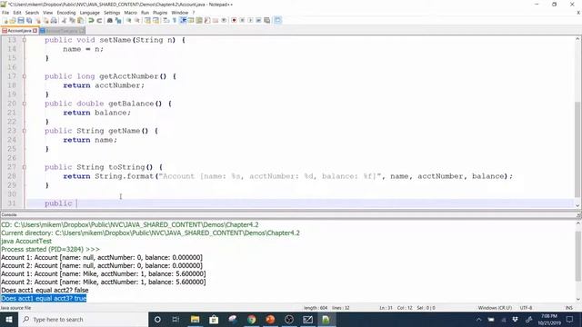 Java 1, Fall 2019 - Chapter 4 More About Classes Part 1 смотреть онлайн