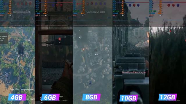 ENLISTED RAM COMPARISON 4GB VS 6GB VS 8GB VS 10GB VS 12GB RAM TEST смотреть онлайн