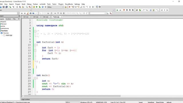 #4 Misol | Faktorialni Hisoblash | C++ Da Misollar Yechish