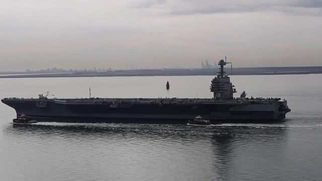 USS Gerald R. Ford (CVN 78) begins sea trials смотреть онлайн