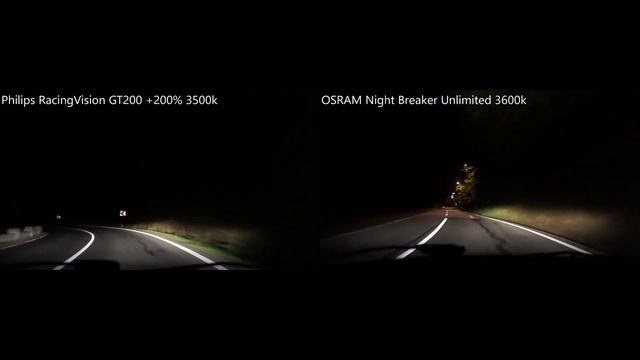 Philips RacingVision GT200 vs OSRAM Night Breaker UNLIMITED смотреть онлайн