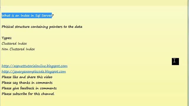 SQL Server Interview Questions -What is an Index in Sql Server смотреть онлайн