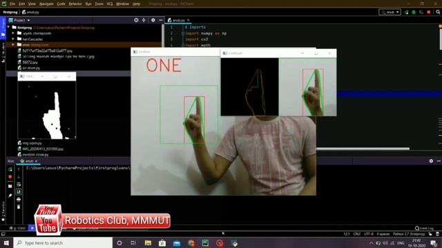 Simple Hand Gesture Recognition Model Using OpenCV | Robotics Club MMMUT Gorakhpur смотреть онлайн