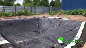 Монтаж пленки для пруда Винилит