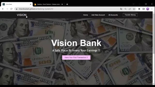 Vision Bank Website | Sparks Foundation GRIP June 2022 Task #1 | Basic Banking Website смотреть онлайн