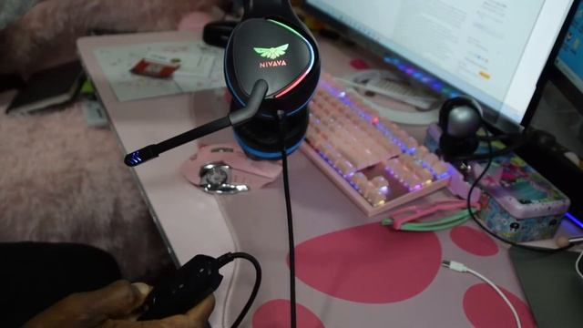 Nivava K12 USB Gaming Headset for PC, PS5, 7.1 Surround Sound PS4 Headset смотреть онлайн