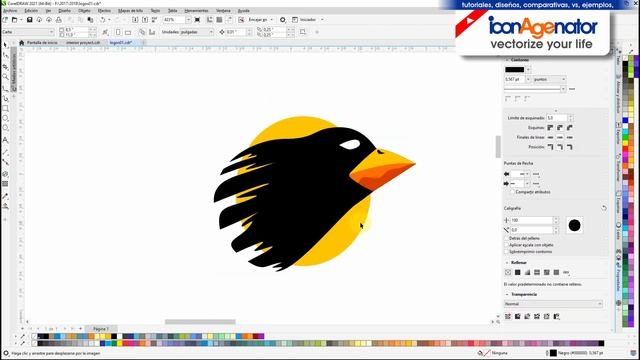 Logo Design BlackBird in CorelDRAW / como hacer logo CorelDRAW смотреть онлайн