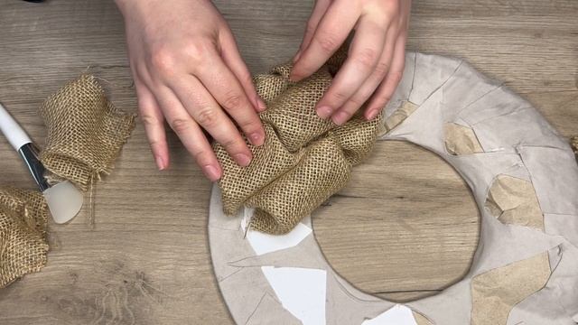 Веночек из МЕШКОВИНЫ / Осенний декор на дверь / NATURAL WREATH /  Fall Burlap Wreath / DIY