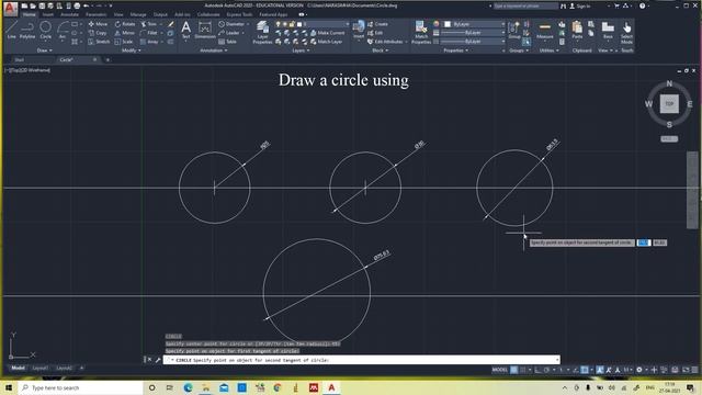 How to Draw a Circle (C) in AutoCAD смотреть онлайн