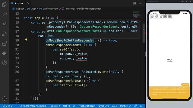 #12: Pan Responder API - React Native Animations смотреть онлайн