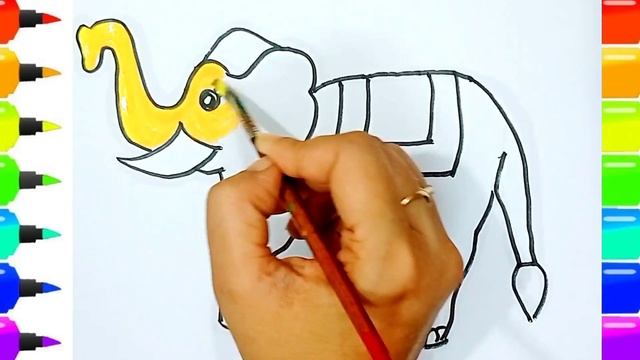 Elephant ? drawing | Simple drawing and coloring I easy drawing step by step | #elephantdrawing смотреть онлайн