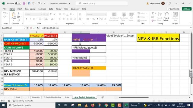 NPV and IRR Function Part 1 смотреть онлайн
